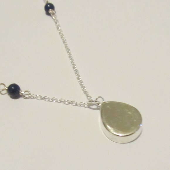 Turquiose and Blue Lapiz-Colored Sterling Silver Necklace - Picture 9 of 15